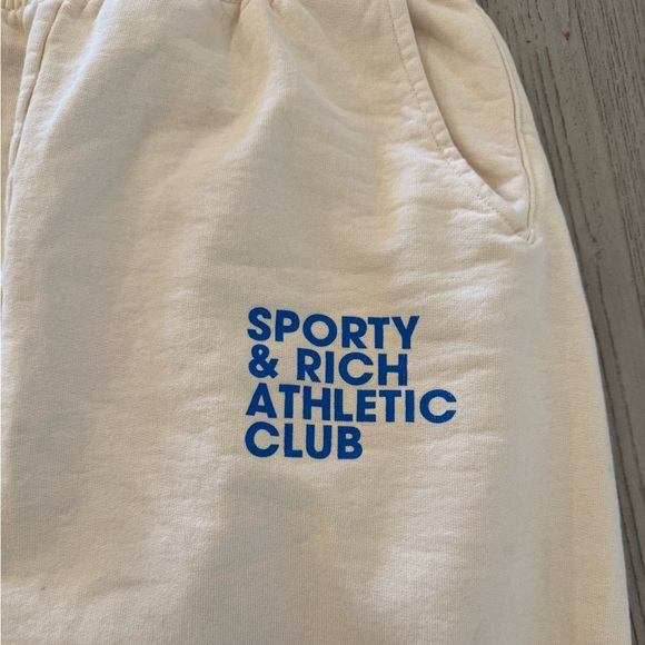 Sporty & Rich Exercise Often Sweatpants - Cream/Ocean - Picture 2 of 8